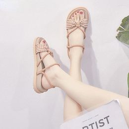 Sandals 2023 Summer Two-Way Wear Internet Fairy Style Student Flat All-Match Korean Rome Beach Ins Fashion Women Shoes