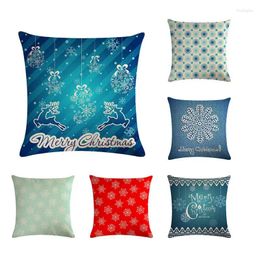 Pillow Christmas Tree Geometry Covers Snowflake Stripe Cases Red Blue Gamer Chair Holiday Gift Throw Pillows Linen H754