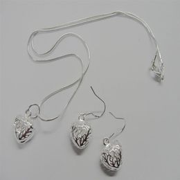 Heart Jewellery Jewellery Sets 925 Silver Necklaces Earrings Set Fashion Design Factory Gifts 50set lot300p