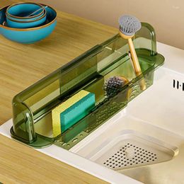 Kitchen Storage Sink Rack Holder For Sponge Organizer Expandable Caddy Basket Shelf Splash Guard