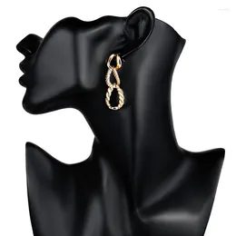 Dangle Earrings European And American Simple Geometric Alloy Thread Irregular Ring Interlocking Chain-Shaped Woman