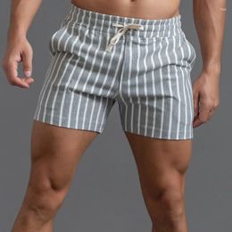 Men's Shorts Men Clothing 2023 Cotton Sports Quarter Pants Vertical Stripe Couple Fitness Running Casual Mens