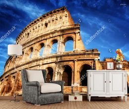 Wallpapers Modern Landscape Wallpaper Colosseum Over Deep Blue Sky Po Mural For Living Room Bedroom Sofa Background Papel De Parede