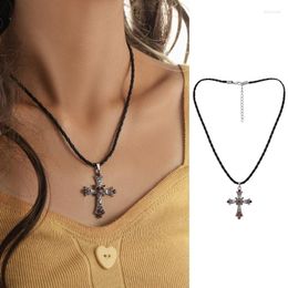 Pendant Necklaces Black Rope Vintage Choker Mediaeval Edgy Jewellery Accessories T8DE