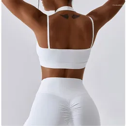 Yoga Outfit Sports Bra For Women Push Up Crop Top Sexy Backless Clothing White Tops 2023 Fitness Train Sportswear Woman Gym