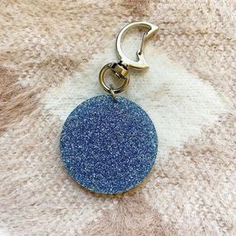 Keychains Acrylic Custom Printed Sparkly Blue Dot Key Chain Gift Round Brand Clear Lovely Holder