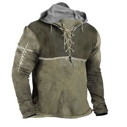 Customised Tees & Polos 021 Green splicing Hooded Mens Hoodie Loose Sweater Long sleeved Coat