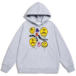 Men's Hoodies Radiate Positivity Spread Happiness Print Hoody Men Street Hip Hop Hoodie Loose Cotton Thick Sweatshirt Couple Oversize