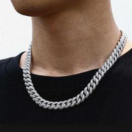 Designer Luxury Necklaces bracelet 18 Inch 10mm 925 Silver and gold Hip Hop Cuban Link Chain Miami Necklace Jewelry Mens321O