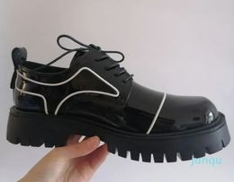 Man Platform Trainers Black Thick Sole Male Designer Sneaker Height Increasing