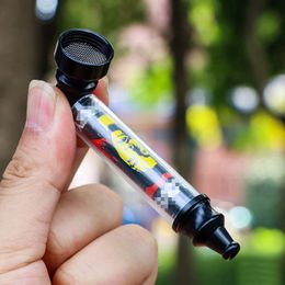 New Style Colorful Black Metal Alloy Pocket Pipes Portable Removable Filter Screen Dry Herb Tobacco Spoon Bowl Smoking Holder Innovative Handpipes Hand Tube DHL