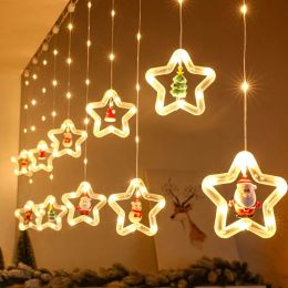 2023 Christmas lights LED Decoration Supplies Christmas tree lights Christmas Ornament Navidad Hanging Light Curtain String 1017