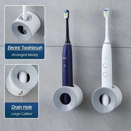 Toothbrush Holders 1pc Electric Toothbrush Holder Set Wall Mounted Shower Space-Saving Bathroom Storage Tools Organiser Caddy Self-adhesive Decor 231013