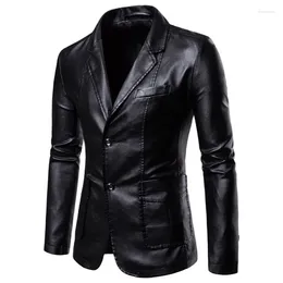 Men's Jackets Autumn Winter Leather Jacket Men Fashion Motorcycle Biker Coats Mens Smart Causal Pu Blazers Suit Coat