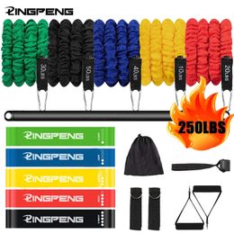 Resistance Bands Band Set 150 Lbs Workout 11 Piece Sports Suit with Heavy Duty Protective Nylon Cloth for Home Outdoor Workouts 231016