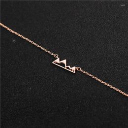 Pendant Necklaces 5 Hollow Mountain Top Snowy Chain Necklace Hiking Outdoor Travel Jewellery Mountains Climbing Gifts