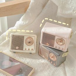 Portable Speakers Mini Retro Desk Decor Bluetooth Speaker Wireless USB Charging Subwoofer Desktop Kawaii Decoration Cute 231017