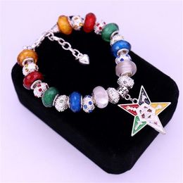 Double Nose New Design Young Greek Sorority Order of Eastern Star OES Beads Bracelets Masonic mason Jewellery Y200730284Z