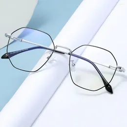 Sunglasses Trendy Office Metal Frame Optical Eyewear Anti-Blue Light Glasses For Women Men Ultralight Eye Protection Computer Goggles