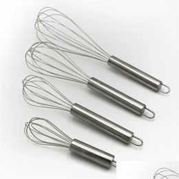 Egg Tools Stainless Steel Balloon Wire Mixer Mixing Beater Durable 4 Sizes 8 Inches/10 Inches/12 Inches/14 Inches Handheld Drop Deli Dhhcj