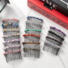 Hair Clips Women Crystal Combs Accessories Natural Quartzs Stone Healing Reiki Hairpin Wedding Bridal Headwear Jewelry