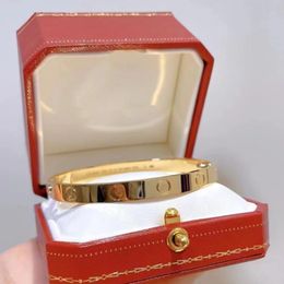 Love series gold bangle for man Au 750 gold plated 18 K 16-21 size with box with screwdriver 5A premium gifts couple bracelet luck Bangle 520bracelet