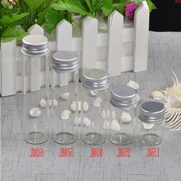 15ml 25ml 40ml 50ml 60ml Glass Bottles Decoration Crafts Aluminium Lid Empty Wishing Jars 50pcs good qty Rbguv