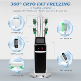 Vertical 360 degree cryolipolysis fat freeze cellulite reducing machines cryo lipo weight loss equipment 5 handle