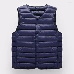 Men's Vests 2023 Thick Warm Vest Autumn Winter Cotton Padded Sleeveless Jacket Men Casual Stand Collar Oversized Waistcoat Male