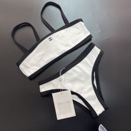 Women's Swimwear Designer European-Style Lovers Perfume Wwo-Piece Swimsuit One-Piece Long-Sleeved Swimsuit Knitted Suspenders