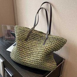 Shoulder Bags Luxury Design Straw Woven Tote Bags Summer Casual Large Capacity andbags New Fasion Women Soulder Simple Style Soppingcatlin_fashion_bags