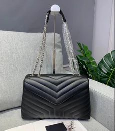 Luxury Designers handbag Shoulder tote bag black brand LOULOU Y-shaped designer seam leather ladies metal Chain high quality clamshell messenger gift box wholesale