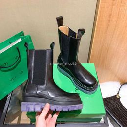 Leather Venetas Smoke Botteega Designer Knight Boots Mona Botega Boot High Martin Same New Pipe Chelsea Mid Genuine 19LV