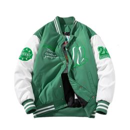 Women's Jackets Winter Varsity Jacket Men Women Letter Badge American Baseball Street Fashion Hip Hop Coat Youth Couple Clothes 231018