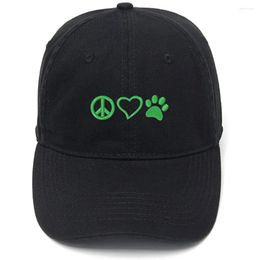 Ball Caps Lyprerazy Men's Baseball Cap Peace Love Pets Embroidery Hat Cotton Embroidered Casual