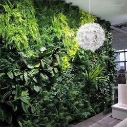 Decorative Flowers 40X60cm Artificial Plant Wall 3D Background Simulation Grass Leaf Outdoors Wedding Patry Decoration Carpet Turf Home
