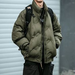 Men's Down Parkas Winter Streetwear Puffer Jacket Men Thicken Warm Stand Collar Coat 2023 Korean Fashion High Street Oversized 231018