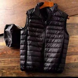 Men's Vests Autumn Winter Men Duck Down Vest 2023 Coat Ultralight Sleeveless Puffer Jacket Ultra Thin Lightweight Z107