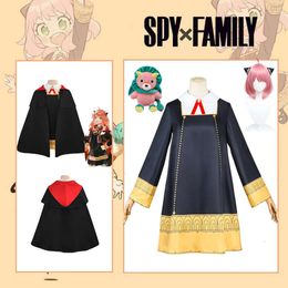 Anime Spy X Family Anya Forger Cosplay Costume Anya Forger Wig Cloak Adult Kids Clothes Doll Headgear Halloween Party Costumecosplay