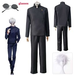 Anime Jujutsu Kaisen Cosplay Gojo Satoru Cosplay Costume Gojo Wig Glasses Outfits Men's Halloween Costume High School Uniformcosplay