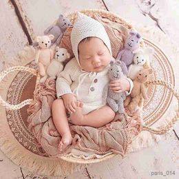 Blankets Baby Blanket Newborn Props Hand-Knitted Layer Stretch Newborn Posing Backdrop Baby Accessories