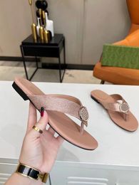 New Women's Herringbone Slippers Women's Designer Sandals Hot Diamond Fashion Sexy Spring/Summer Thick Heel Sandals with Box Slide 35-43