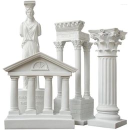 Decorative Figurines Architecture Model Roman Column Greek Temple Building Home Decoration European Plaster Pillar Resin Sculpture