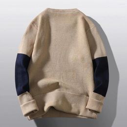 Men's Sweaters Color-block Sweater Cosy Casual Colorblock Knitted Thick Warm Stylish Fall/winter Pullover