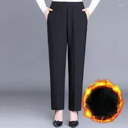 Women's Pants 2023 Women Autumn Winter Middle-aged And Elderly Female High Waist Loose Ladies Straight Warm Trousers T570