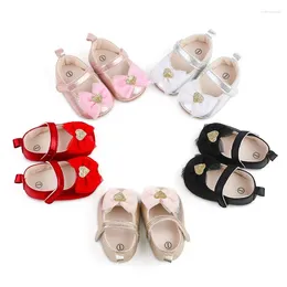 First Walkers Baby Shoes Girls Soft Outdoor Solid Color Infant Bow Princess Borns Bottom Anti-slip Prewalkers