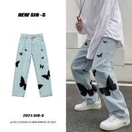 Men's Hoodies Sweatshirts Jeans Men Pants Loose Baggy Casual Denim Streetwear Straight Fashion Trousers Clothing Vintage 231018