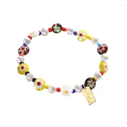 Link Bracelets Handmade Colourful Beaded Vintage Stretch Fashion Bangle Elastic Cord Statement Jewellery F19D