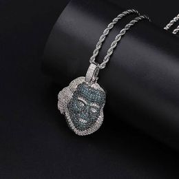 Iced Out Franklin Avatar Pendant Necklace with 60cm Rope Chain Micro Pave Cubic Zirconia Simulated Diamonds Pendant292H