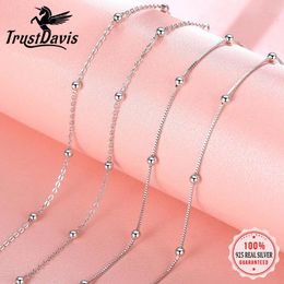 Pendants Trustdavis Real 925 Sterling Silver Necklace Box Cross Beads Chain For Women Wedding DIY Pendant Jewelry DC26